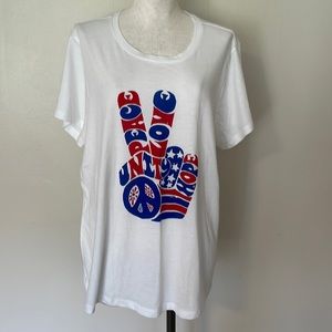 NWOT Lucky Brand Peace ☮️ Love Tee. 1X